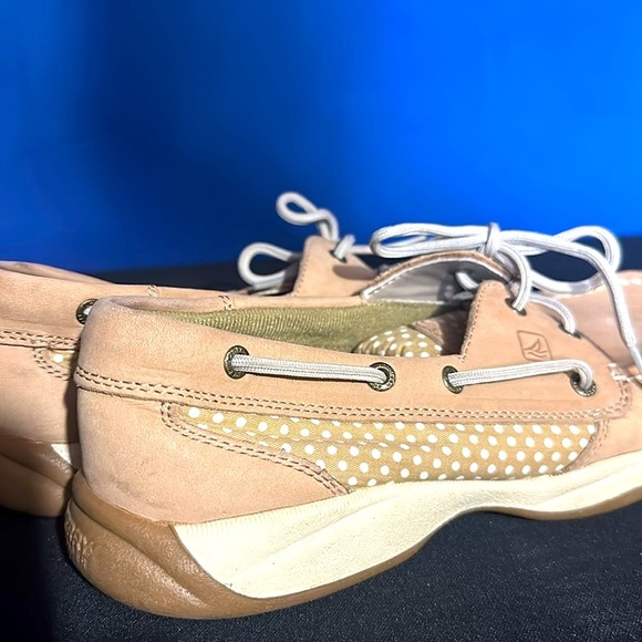 SPERRY TOP SIDER STS90317 2 Eye Tan Beige Leather Slip On Boat Shoes Women's 9.0 - Picture 6 of 10
